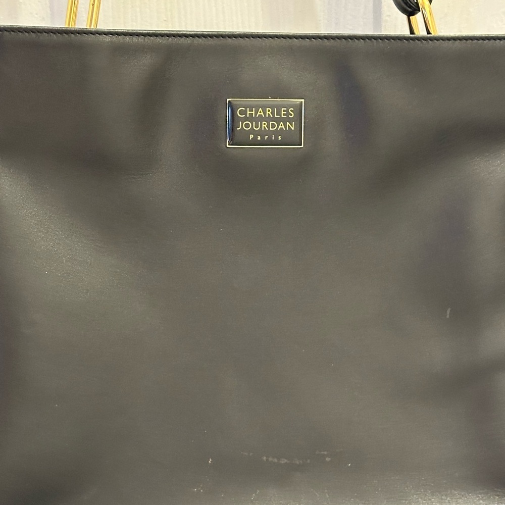 Charles Jourdan Black Leather Shoulder Bag - Picture 2 of 9